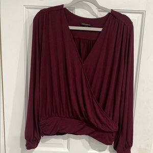 Burgundy Wrap Blouse